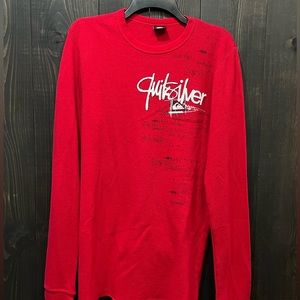 Vintage red Quicksilver thermal waffle print